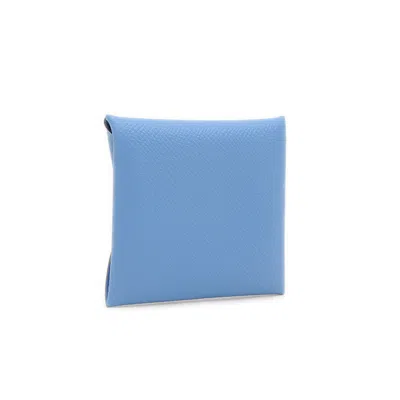 Pre-owned Hermes Blue Paradise Epsom Leather Coin Purse/coin Case ()
