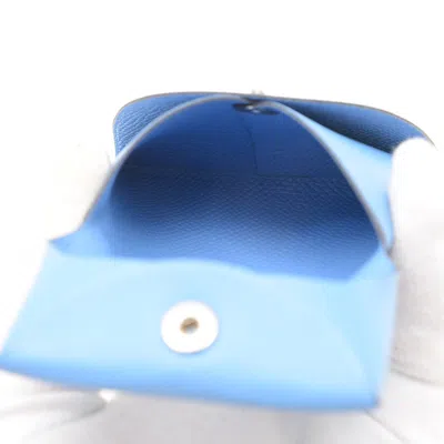 Pre-owned Hermes Blue Paradise Epsom Leather Coin Purse/coin Case ()