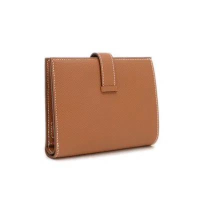 Pre-owned Hermes Brown Epsom Leather Wallet (bi-fold) ()