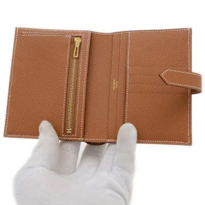 Pre-owned Hermes Brown Epsom Leather Wallet (bi-fold) ()
