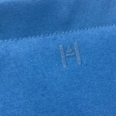 Pre-owned Hermes Brown Navy Canvas Leather Clutch Bag Pouch ()