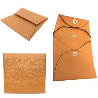 Pre-owned Hermes Camel Epsom Leather Coin Purse/coin Case () In Brown
