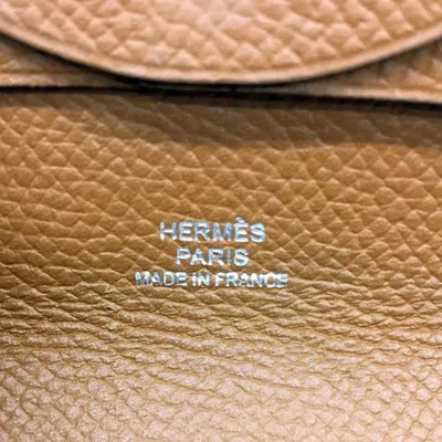 Pre-owned Hermes Camel Epsom Leather Coin Purse/coin Case () In Brown