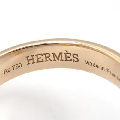 Pre-owned Hermes Clear Pink Gold (18k) Band Ring () In Transparent