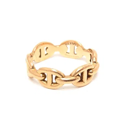 Pre-owned Hermes Gold Pink Gold (18k) Band Ring ()