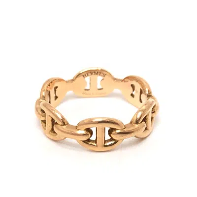 Pre-owned Hermes Gold Pink Gold (18k) Band Ring ()