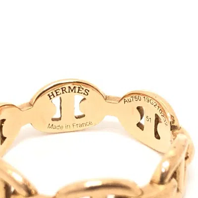 Pre-owned Hermes Gold Pink Gold (18k) Band Ring ()