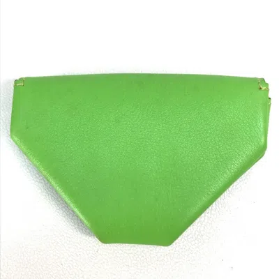 Pre-owned Hermes Le 24 Apple Green Light Green Swift Leather Coin Purse/coin Case ()