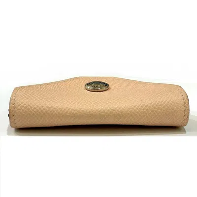 Pre-owned Hermes Le 24 Pink Rose Eglantine Epsom Leather Coin Purse/coin Case ()