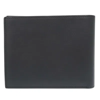 Pre-owned Hermes Navy Swift Leather Bill Wallet (bi-fold) () In Blue