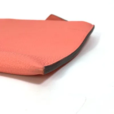 Pre-owned Hermes Pink Togo Leather Clutch Bag Pouch ()