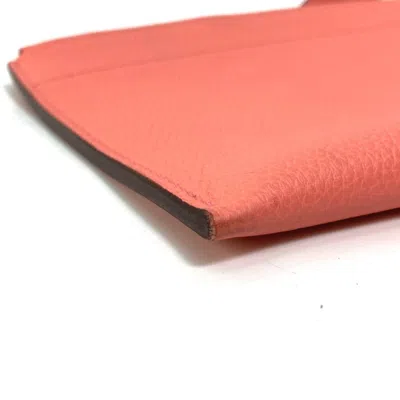 Pre-owned Hermes Pink Togo Leather Clutch Bag Pouch ()