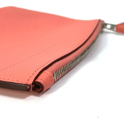 Pre-owned Hermes Pink Togo Leather Clutch Bag Pouch ()