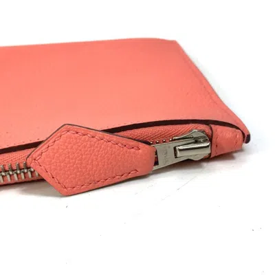 Pre-owned Hermes Pink Togo Leather Clutch Bag Pouch ()