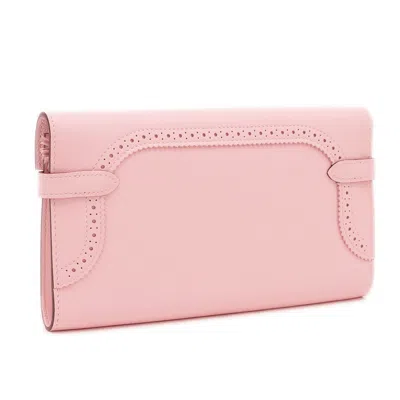 Pre-owned Hermes Rose Sakura Swift Leather Chevre Leather Long Wallet (bi-fold) () In Pink