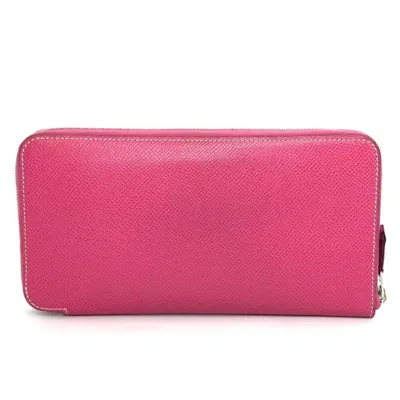 Pre-owned Hermes Silk'in Pink Epsom Leather Long Wallet (bi-fold) ()