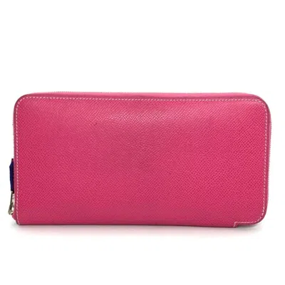 Pre-owned Hermes Silk'in Pink Epsom Leather Long Wallet (bi-fold) ()