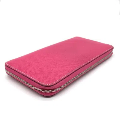 Pre-owned Hermes Silk'in Pink Epsom Leather Long Wallet (bi-fold) ()