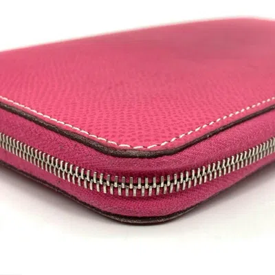 Pre-owned Hermes Silk'in Pink Epsom Leather Long Wallet (bi-fold) ()