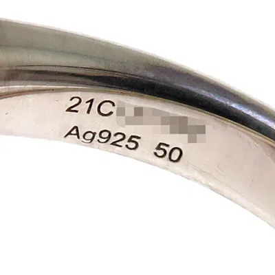 Pre-owned Hermes Silver Pink Gold Band Ring ()