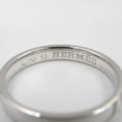 Pre-owned Hermes White Gold White Gold (18k) Band Ring ()