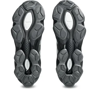 Asics Rounded Toe Sneakers With Grooved Sole And Sleek Finish In Black