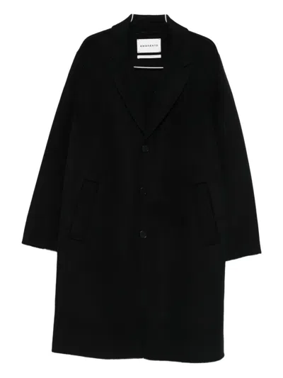 Amaranto Single-breasted Coat In Black
