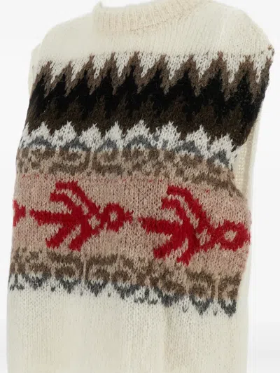 Thibault Van Der Straete Patterned-jacquard Vest In White