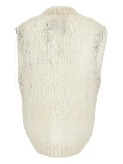 Thibault Van Der Straete Patterned-jacquard Vest In White