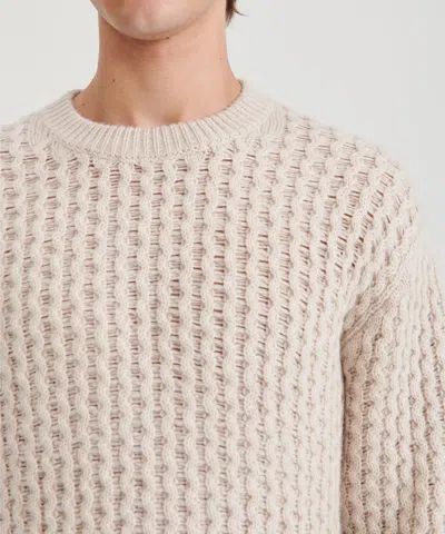 Naadam Cashmino Honeycomb Crewneck Sweater In Brown