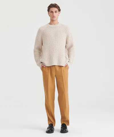 Naadam Cashmino Honeycomb Crewneck Sweater In Brown
