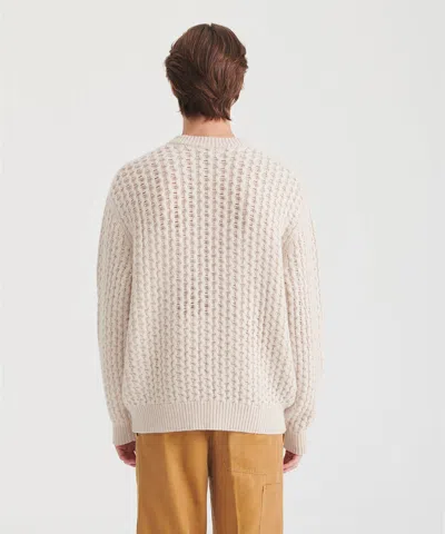 Naadam Cashmino Honeycomb Crewneck Sweater In Brown