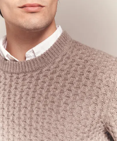 Naadam Cashmino Honeycomb Crewneck Sweater In Brown