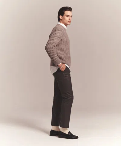 Naadam Cashmino Honeycomb Crewneck Sweater In Brown