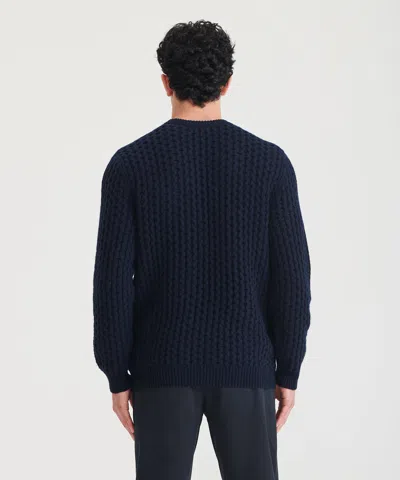 Naadam Cashmino Honeycomb Crewneck Sweater In Blue