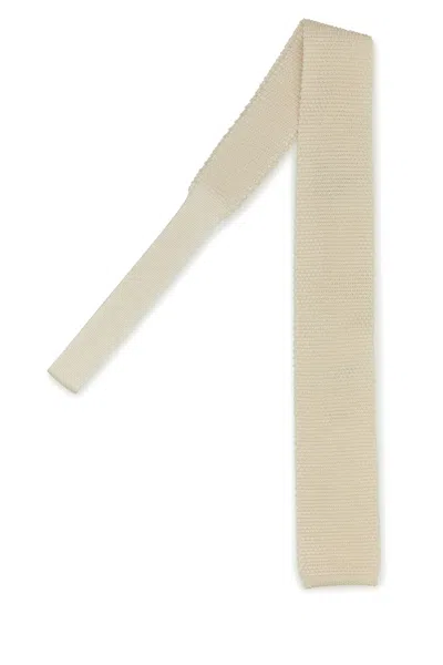 Brunello Cucinelli White Silk Ties In Neutral