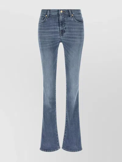 7 For All Mankind Bootcut Denim Trousers With Front And Back Pockets In Blue