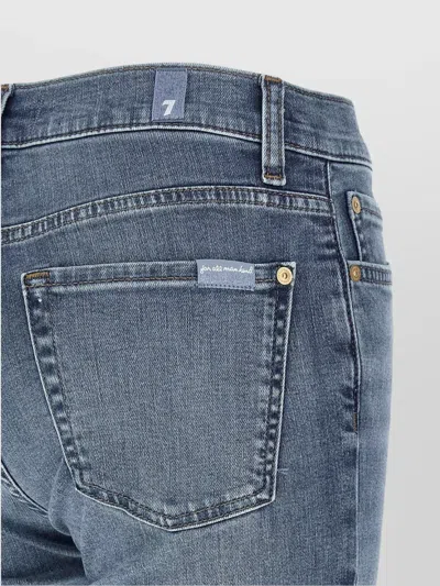7 For All Mankind Bootcut Denim Trousers With Front And Back Pockets In Blue