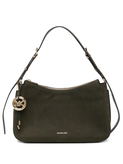 Michael Kors Soft Calfskin Shoulder Bag In Deep Green In Green