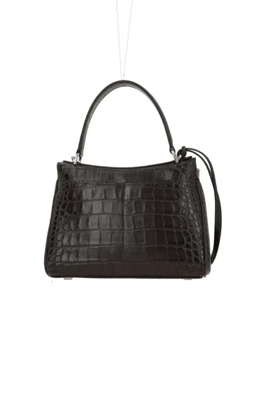 Balenciaga Brown Leather Mini Rodeo Handbag In Pink