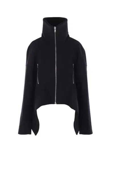 Rick Owens Black Wool Draculimo Structured Jacket In Black