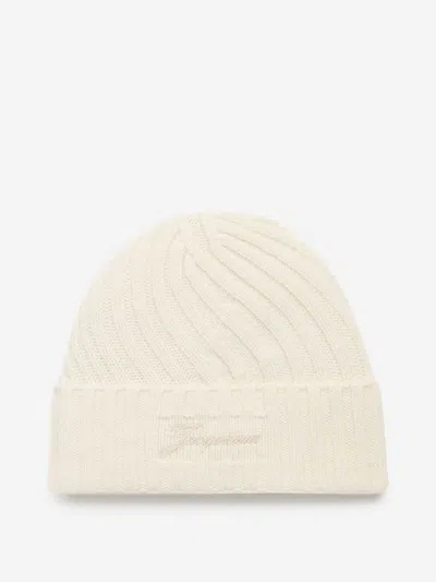 Jacquemus Women The Grosgrain Beanie In White