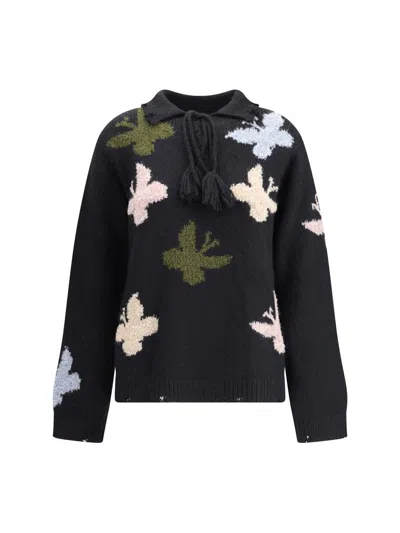 Baziszt Blue Alpaca Vicugna Pacos Sweatshirt In Blue