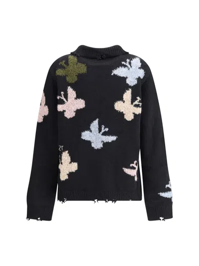 Baziszt Blue Alpaca Vicugna Pacos Sweatshirt In Blue