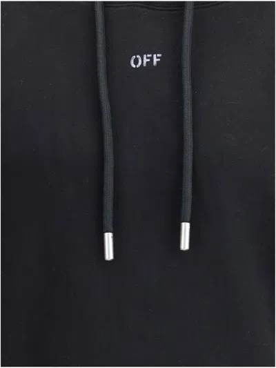 Off-white Hooded Sweatshirt Featuring Graphic Print In Black