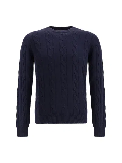 Aragona Braided-effect Crewneck Sweater In Blue