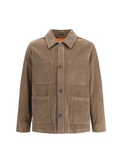 Cruna Corduroy Chore Jacket In Brown