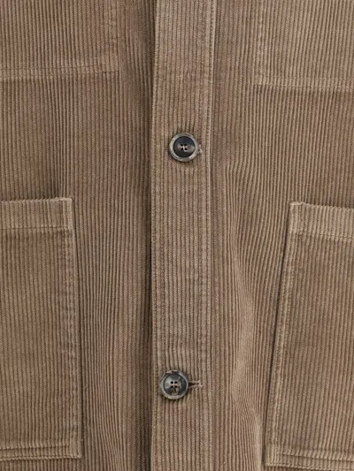 Cruna Corduroy Chore Jacket In Brown