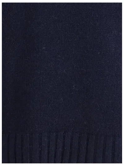 Aragona Cashmere Interlaced Crewneck Knitwear In Blue