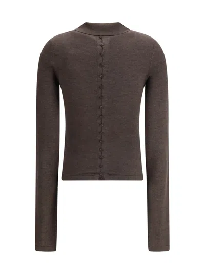 Jacquemus Women Merino Wool Polo Shirt In Brown